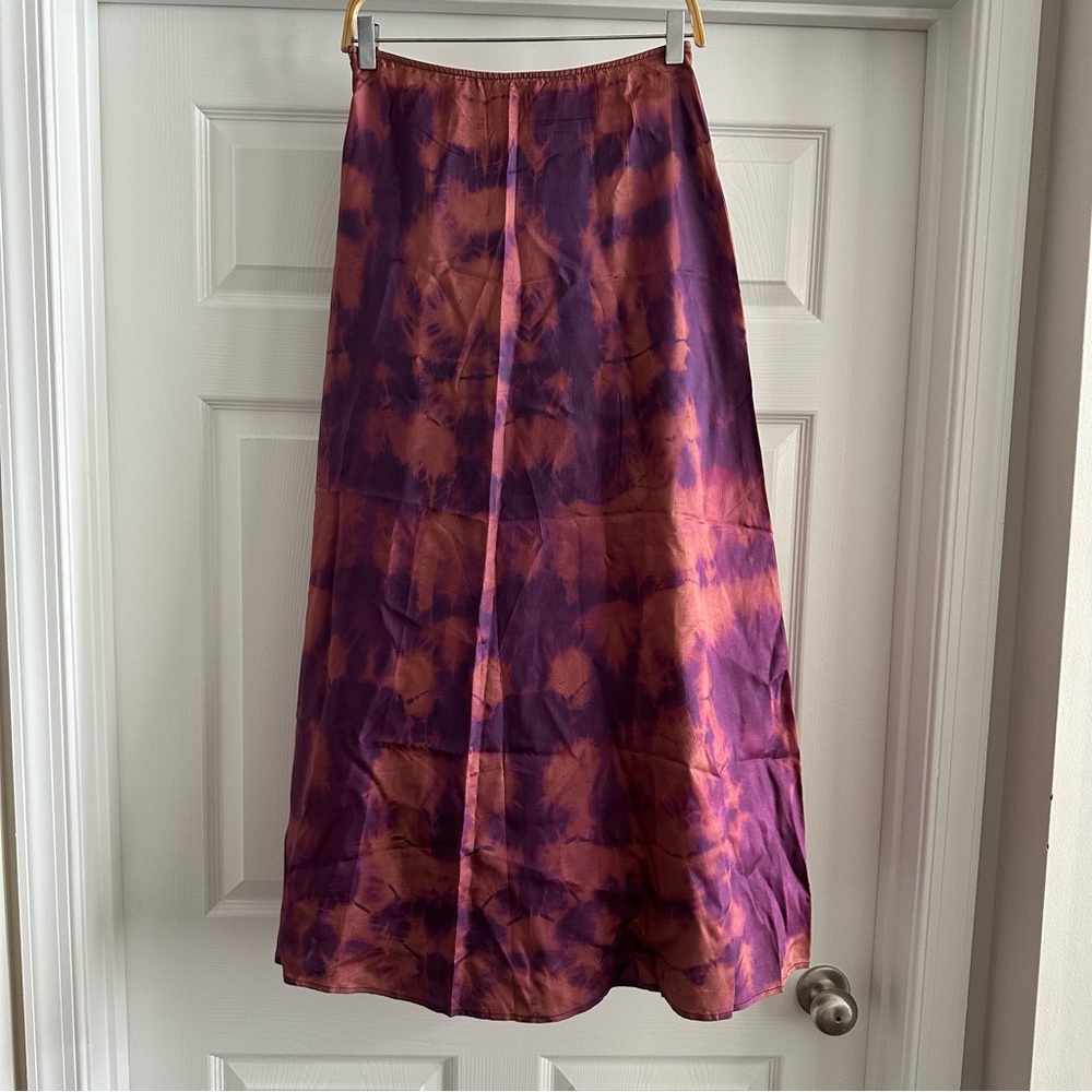 Vintage 90s Contempo Maxi Skirt Acid Wash Purple Orange Whimsigoth Fairy Spring